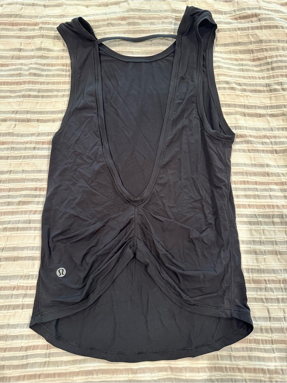 lululemon athletica Black Deep-V Open-Back Tank